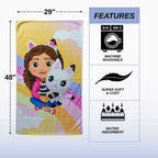 Kitty Character Kids Super Soft Cotton Bath, Pool & Beach Towel – 48 x 29 Inch – Cute Cartoon Kitty Towel for Children