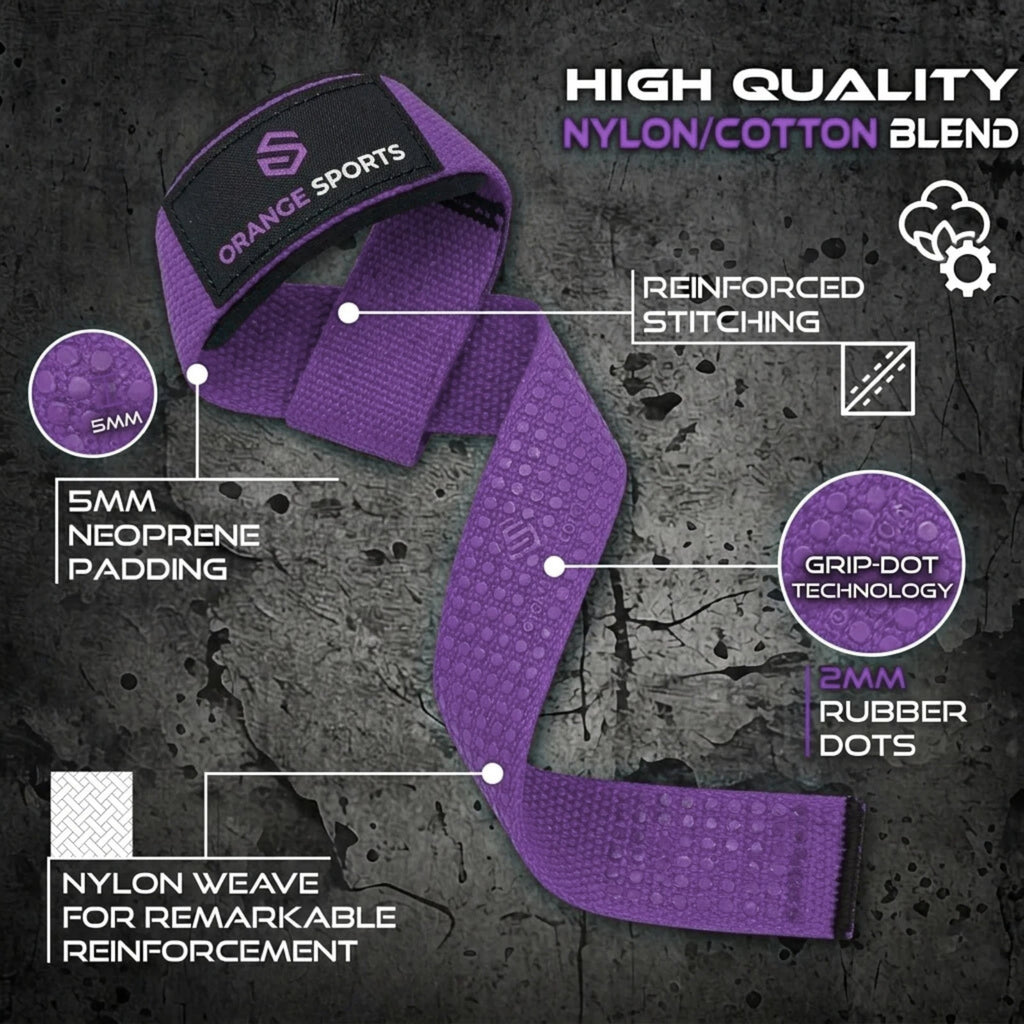 Weight Lifting Straps with Neoprene Wrist Support for Gym & Powerlifting