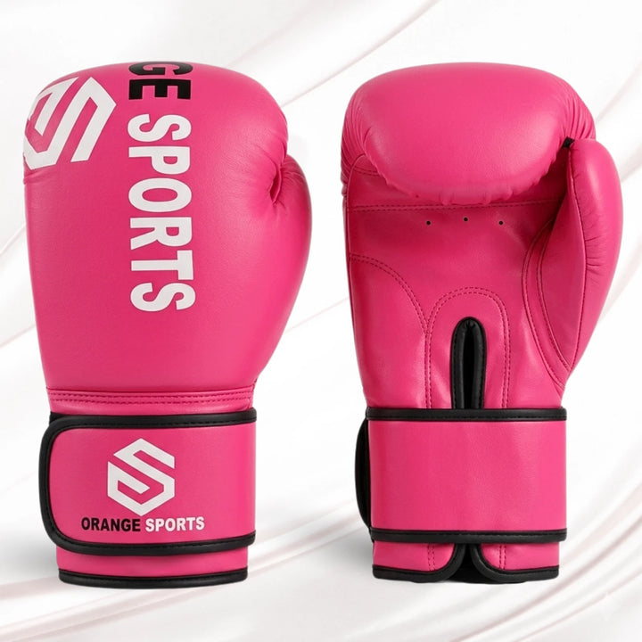 Orange Sports Pink Boxing Gloves – Synthetic Leather Muay Thai, Kickboxing &amp; Sparring Gloves