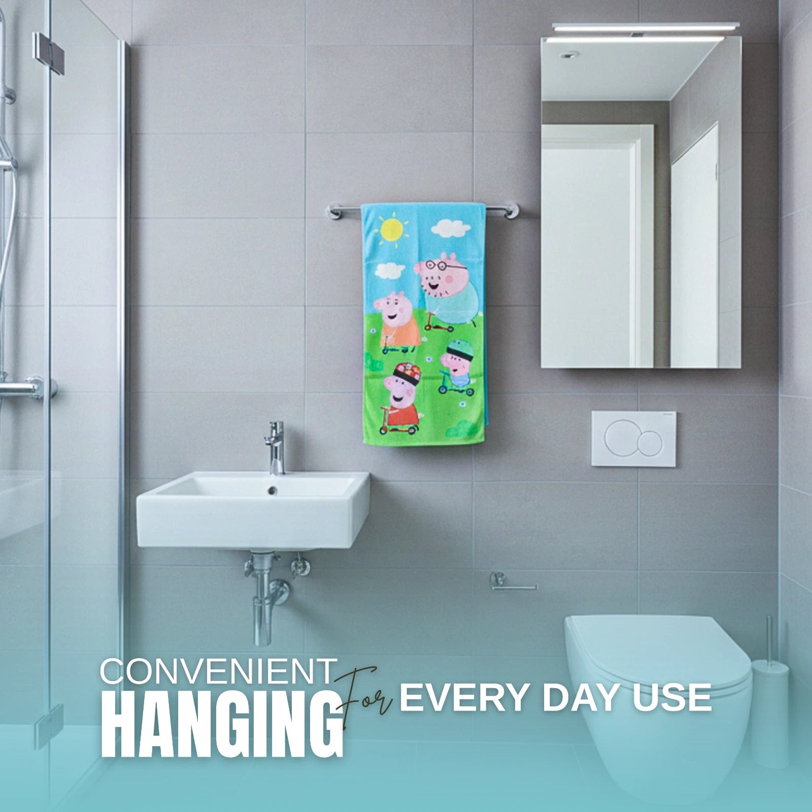 Cycling Character Kids Super Soft Cotton Bath, Pool & Beach Towel – Lightweight Quick-Dry Absorbent Towel for Kids (55 x 28 in)