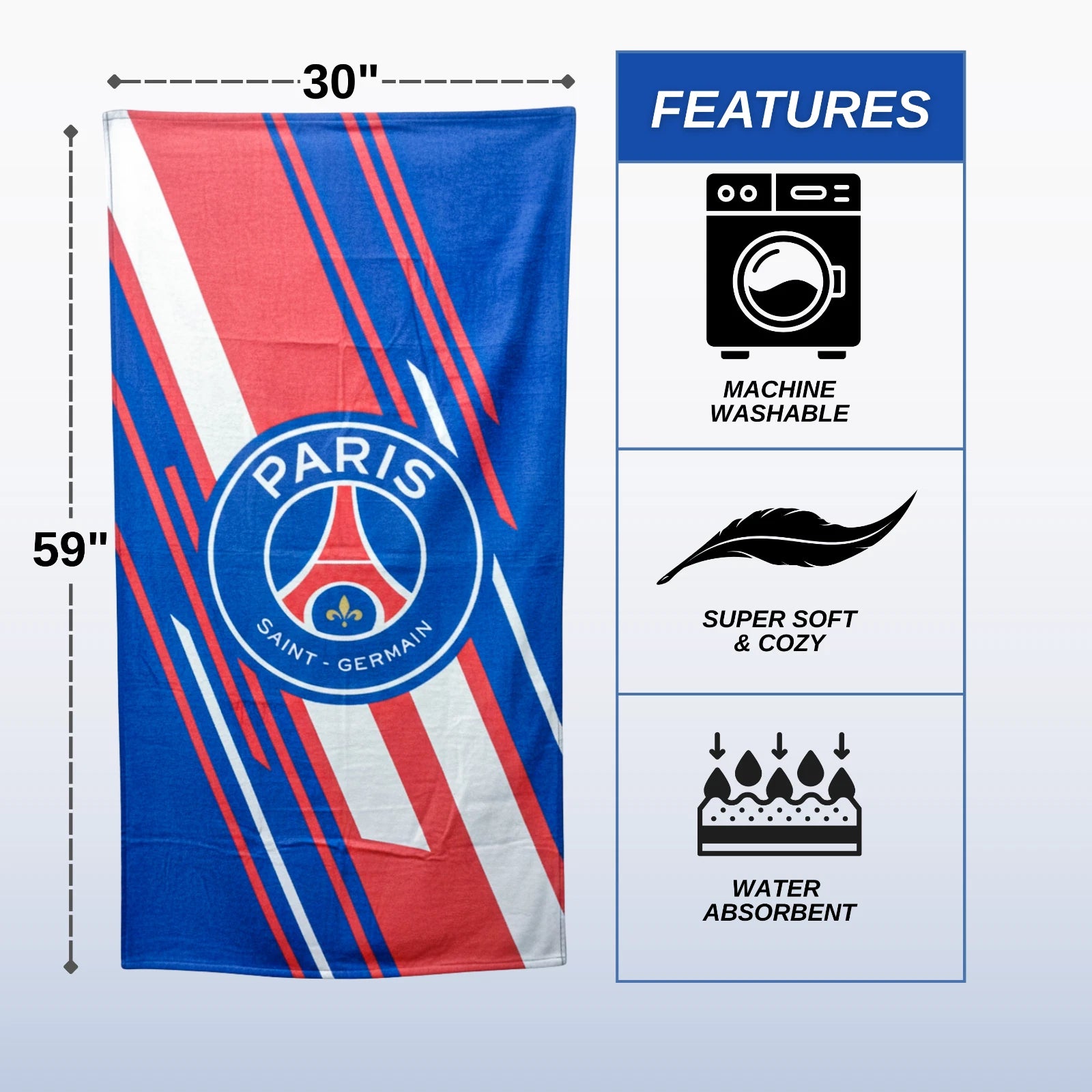 Kids Super Soft Cotton Bath/Pool/Beach Towel, Super Absorbent (59 x 30) inches