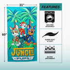 Jungle Pups Character Super Soft Cotton Bath / Pool / Beach Towel – 60 x 31 Inches
