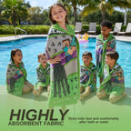 Minecraft Kids Character Bath, Pool & Beach Towel – Super Soft Cotton, Quick Dry, Lightweight, Large 56 x 30 Inch Gamer Towel for Boys & Girls