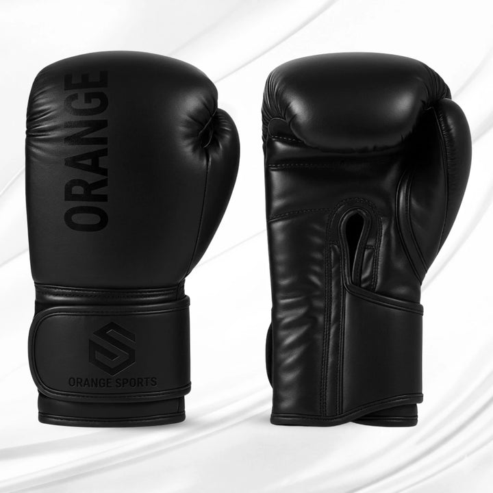 Orange Sports Leather Boxing Gloves for Men &amp; Women – Sparring, MMA &amp; Kickboxing, 12–16 oz