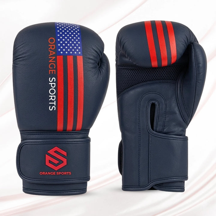 Orange Sports Synthetic Leather Boxing Gloves – Black &amp; Red, 8 oz, 10 oz &amp; 12 oz