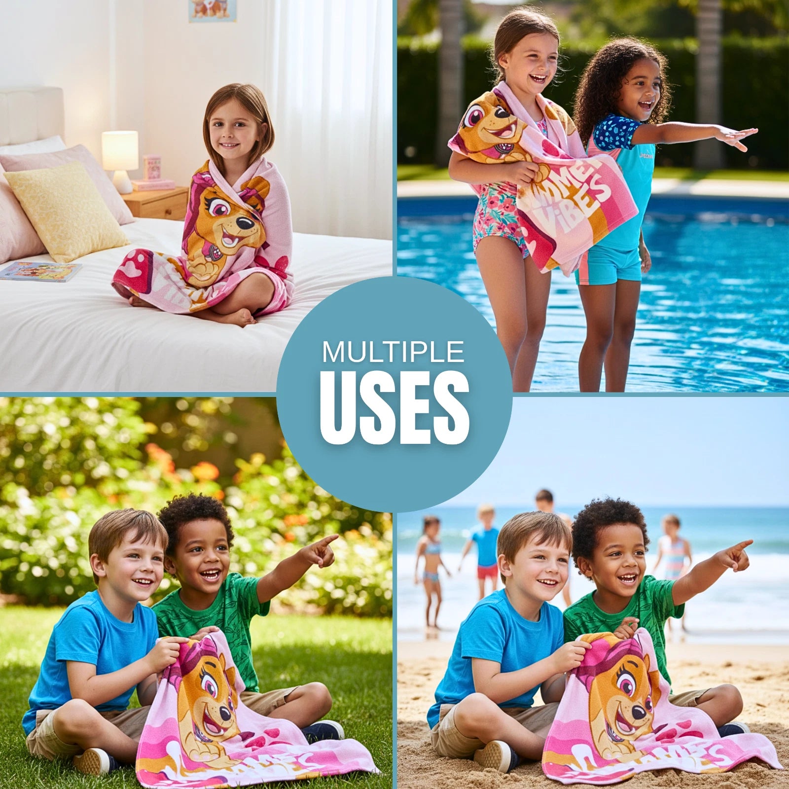 Kids Bath Towels | Soft Thick Absorbent Cotton (29X47 inches) Beach Pool