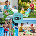 Cycling Character Kids Super Soft Cotton Bath, Pool & Beach Towel – Lightweight Quick-Dry Absorbent Towel for Kids (55 x 28 in)