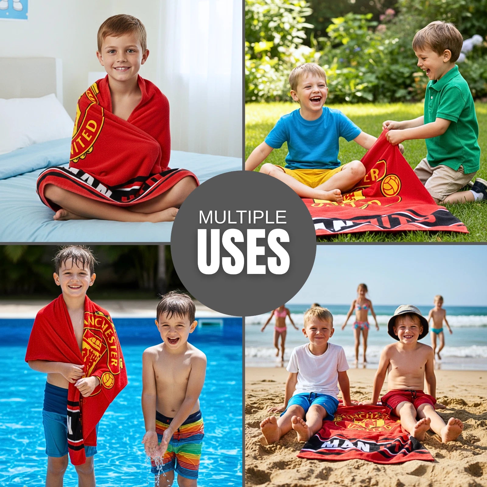 Manchester United Super Soft Cotton Bath, Pool & Beach Towel – 59"x30"