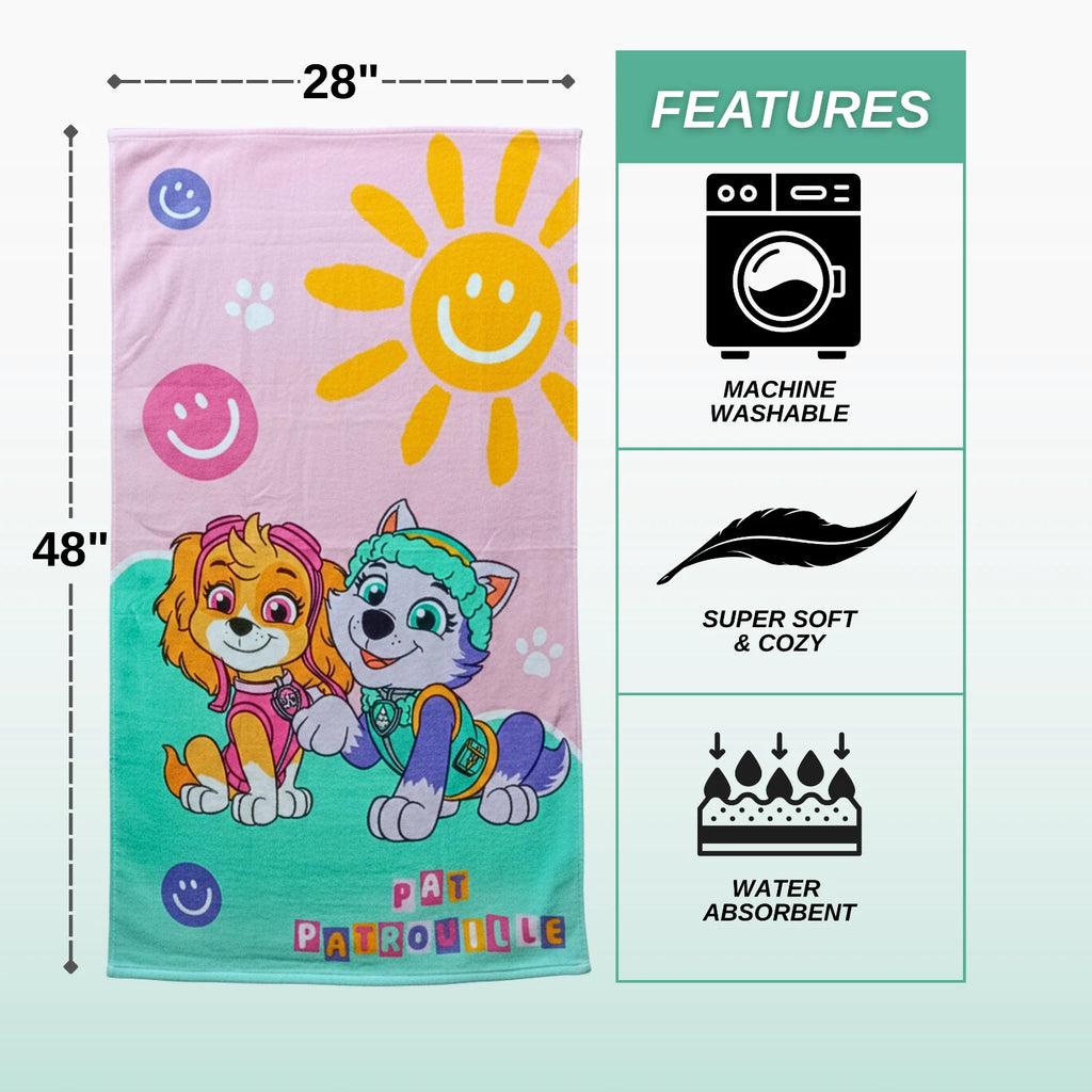 Pat Patrouille Kids Super Soft Cotton Bath/Pool/Beach Towel, (48 x 28) Inches