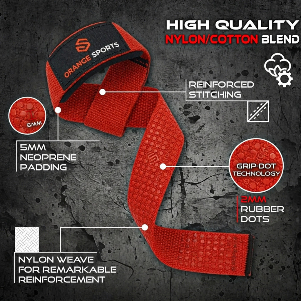 Weight Lifting Straps with Neoprene Wrist Support for Gym & Powerlifting