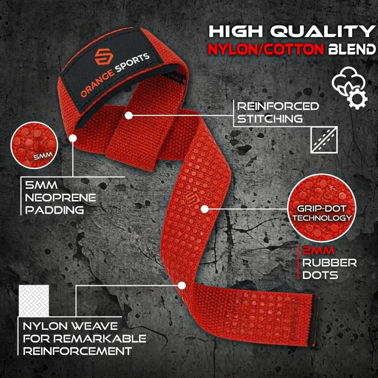 Weight Lifting Straps with Neoprene Wrist Support for Gym & Powerlifting
