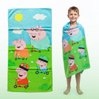 Cycling Character Kids Super Soft Cotton Bath, Pool & Beach Towel – Lightweight Quick-Dry Absorbent Towel for Kids (55 x 28 in)