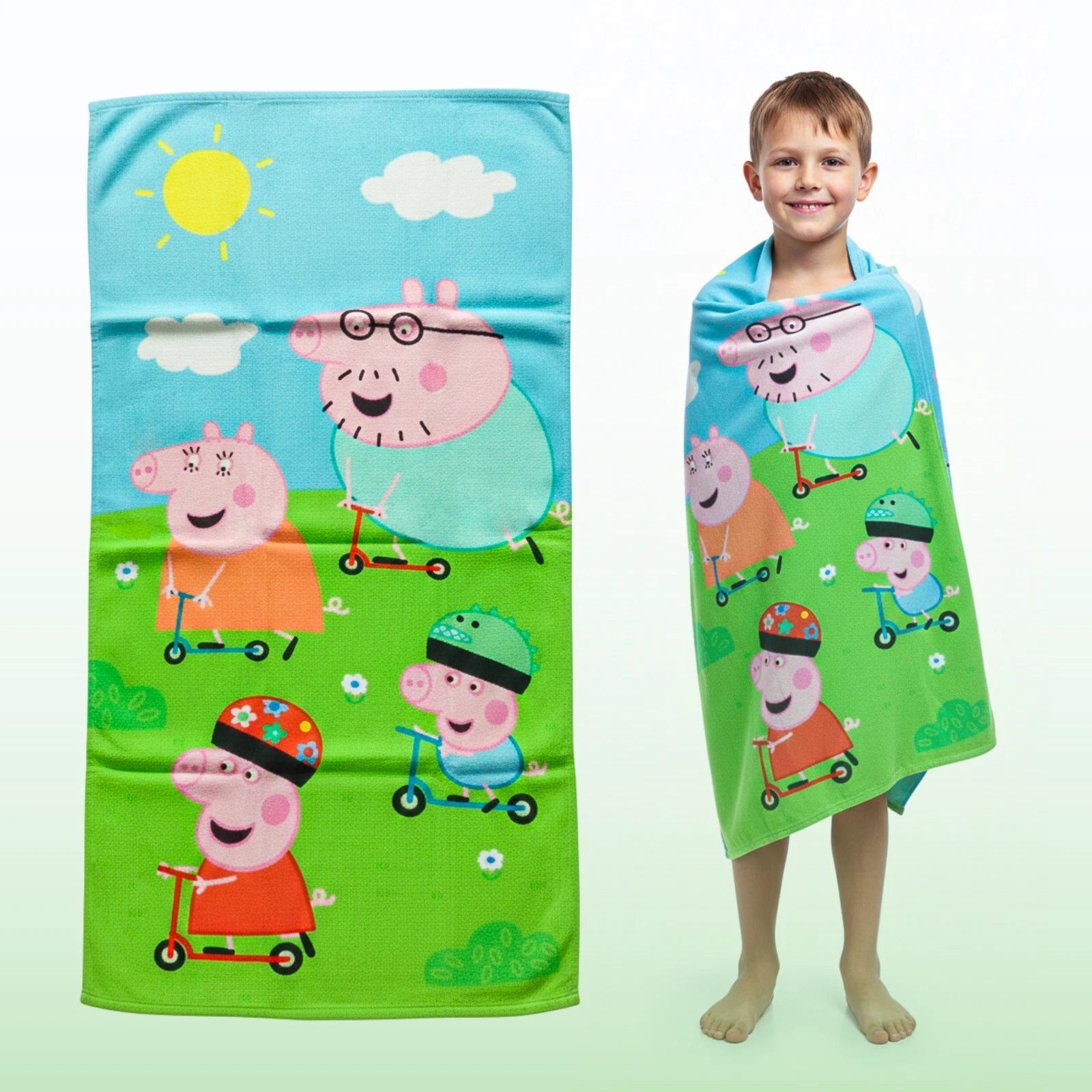 Cycling Character Kids Super Soft Cotton Bath, Pool & Beach Towel – Lightweight Quick-Dry Absorbent Towel for Kids (55 x 28 in)