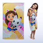 Kitty Character Kids Super Soft Cotton Bath, Pool & Beach Towel – 48 x 29 Inch – Cute Cartoon Kitty Towel for Children
