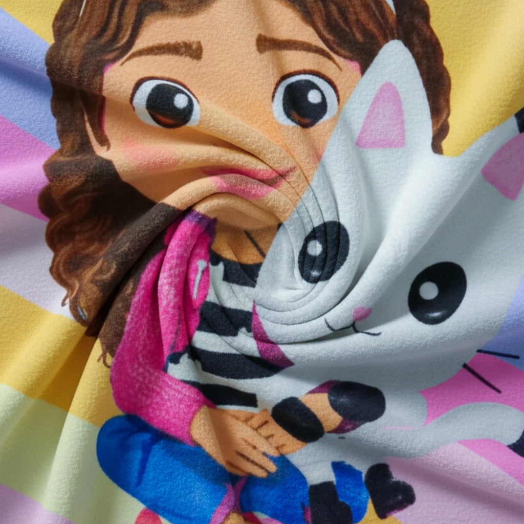 Kitty Character Kids Super Soft Cotton Bath, Pool & Beach Towel – 48 x 29 Inch – Cute Cartoon Kitty Towel for Children