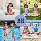 Kitty Character Kids Super Soft Cotton Bath, Pool & Beach Towel – 48 x 29 Inch – Cute Cartoon Kitty Towel for Children
