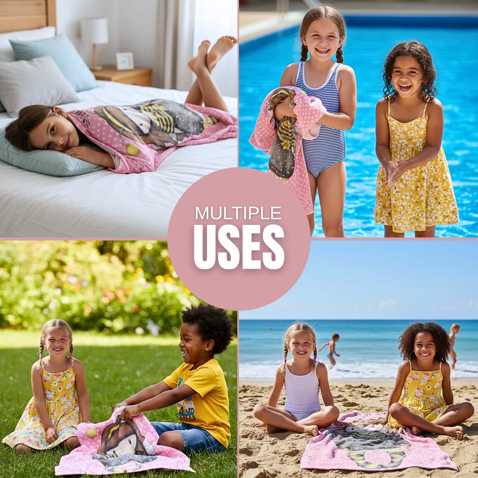 Kids Super Soft Cotton Bath/Pool/Beach Towel, Santoro (59 x 30) inches