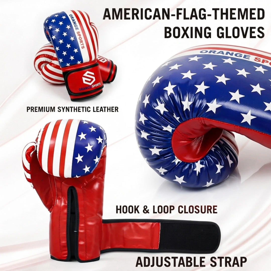 Orange Sports Boxing Gloves for Muay Thai, Kickboxing &amp; MMA – 8 oz, 10 oz &amp; 12 oz